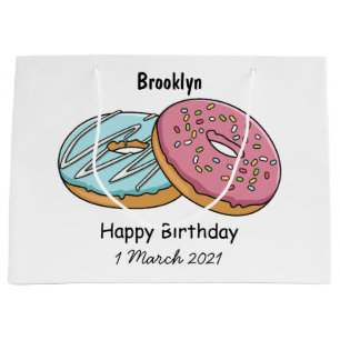 Doughnut cartoon illustration large gift bag