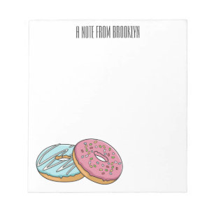 Doughnut cartoon illustration notepad