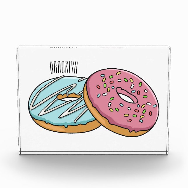 Doughnut cartoon illustration  photo block (Front)