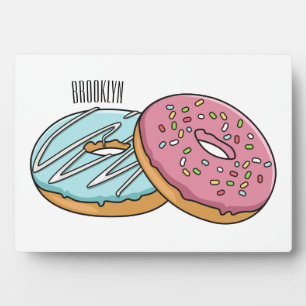 Doughnut cartoon illustration plaque