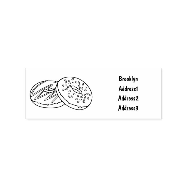 Doughnut cartoon illustration rubber stamp (Imprint)