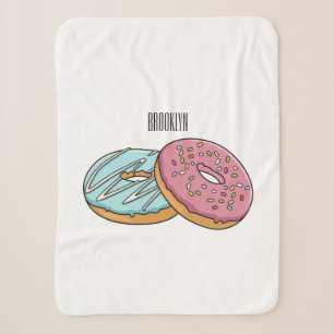 Doughnut cartoon illustration sherpa blanket