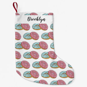 Doughnut cartoon illustration small christmas stocking