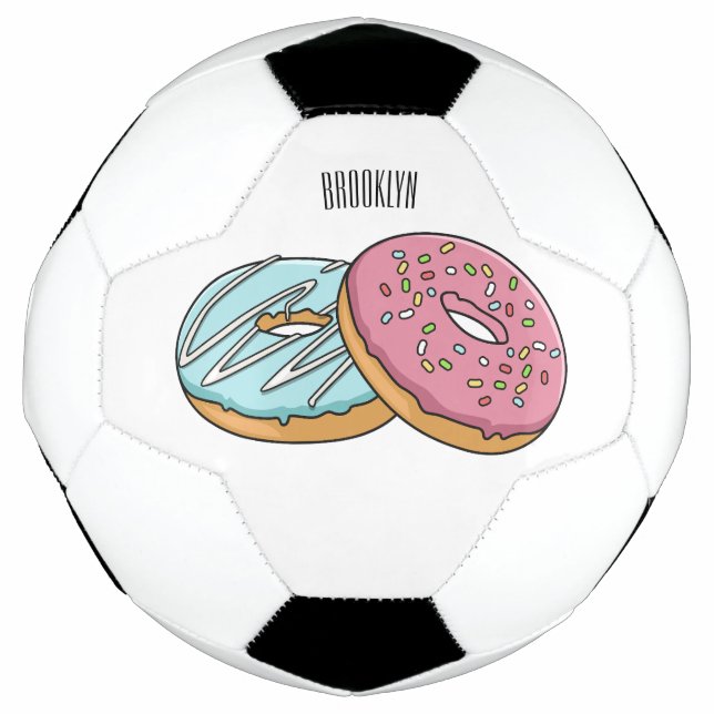 Doughnut cartoon illustration soccer ball (Front)