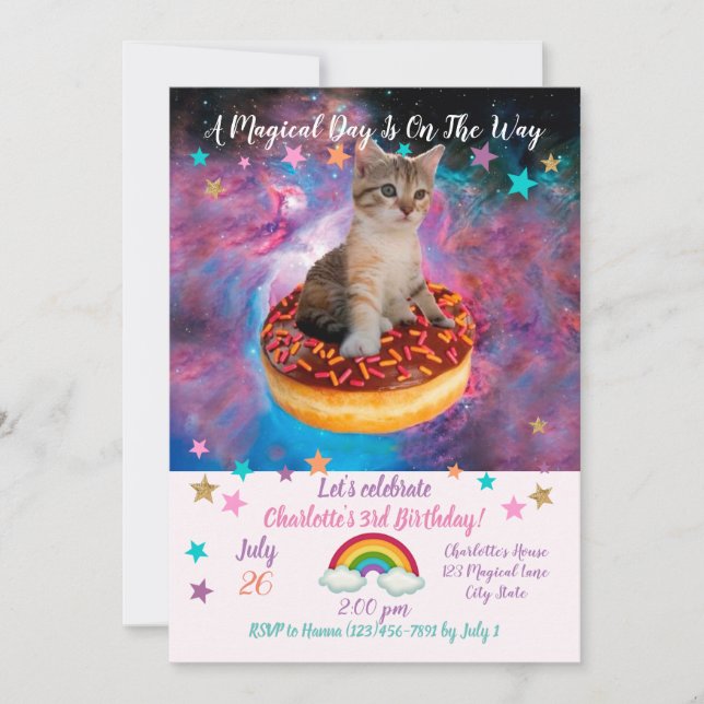 Doughnut Cat - Doughnut lover Invitation (Front)