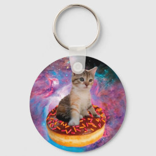 Doughnut Cat - Doughnut lover Key Ring