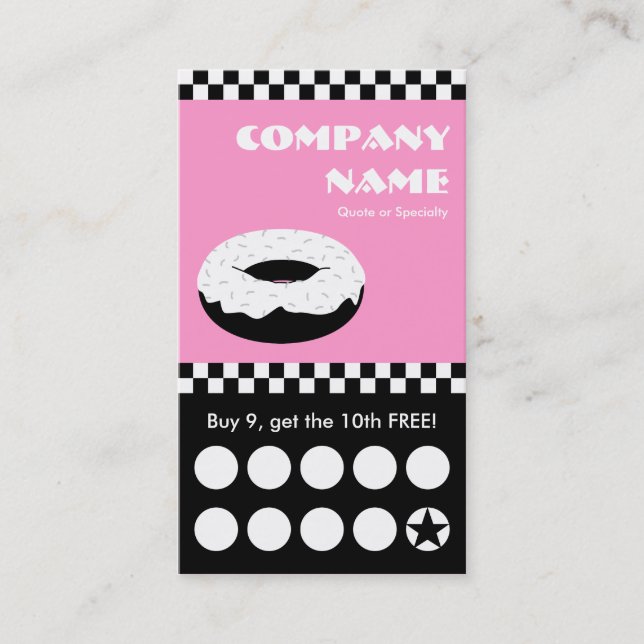 doughnut checkers punchcard loyalty card (Front)