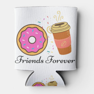 doughnut coffee friends forever can cooler