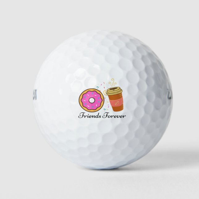 doughnut coffee friends forever golf balls (Front)