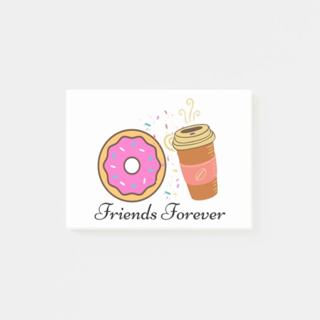 doughnut coffee friends forever post-it notes (Front)