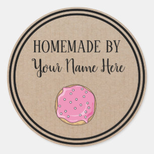 Doughnut Cookie Cake Homemade By Vintage Craft Classic Round Sticker