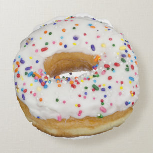 Doughnut cute funny foodie sweet cake lover round cushion