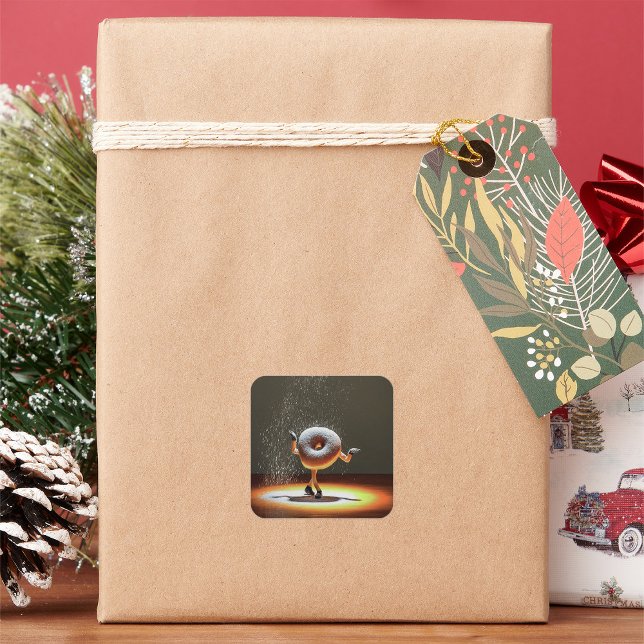 Doughnut Dancing On Stage Square Sticker (Creator Uploaded)