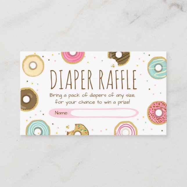 Doughnut Diaper Raffle card Doughnut Sprinkle Diap (Front)