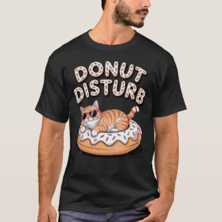 Doughnut Disturb Cat Relaxing On Vanilla Sprinkle T-Shirt