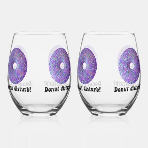 Doughnut disturb stemless wine glass