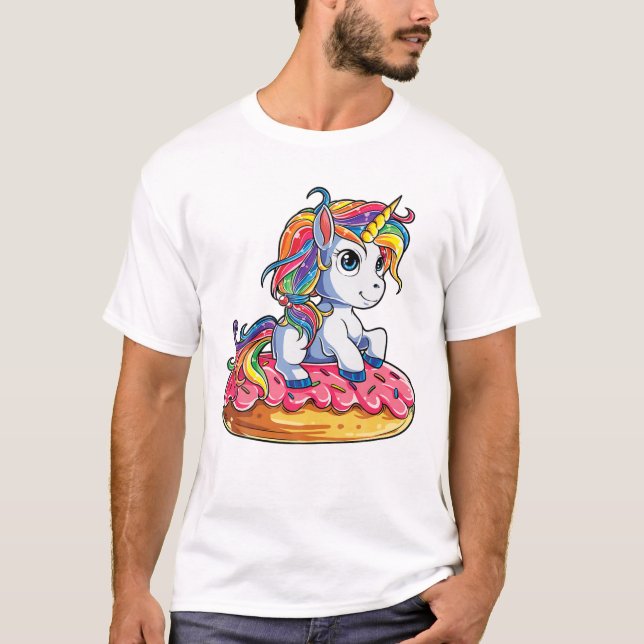 Doughnut Doughnicorn Squad Rainbow T-Shirt (Front)