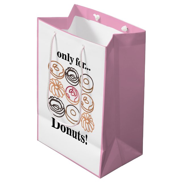 Doughnut Doughnut Sweet Funny Birthday  Medium Gift Bag (Front Angled)