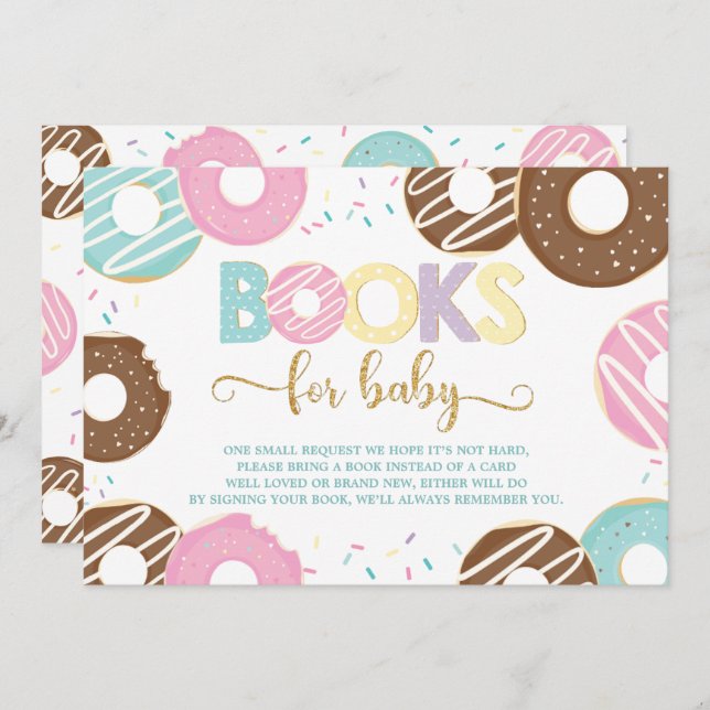 Doughnut Doughnuts Baby Shower Bring a Book Card (Front/Back)