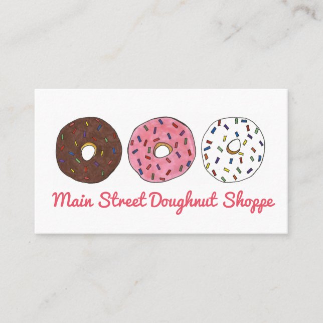 Doughnut Doughnuts Sprinkles Bakery Baked By Pastr Business Card (Front)