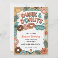 Doughnut end of summer pool party invitation