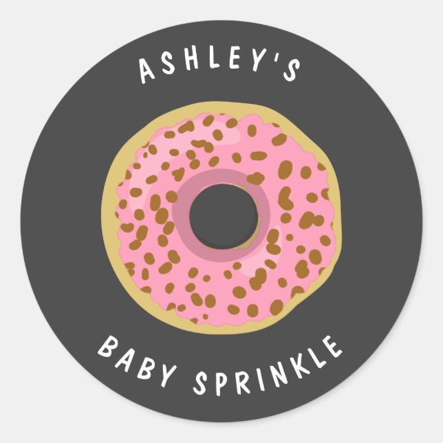 Doughnut Envelope seal sticker Baby sprinkle Dough (Front)