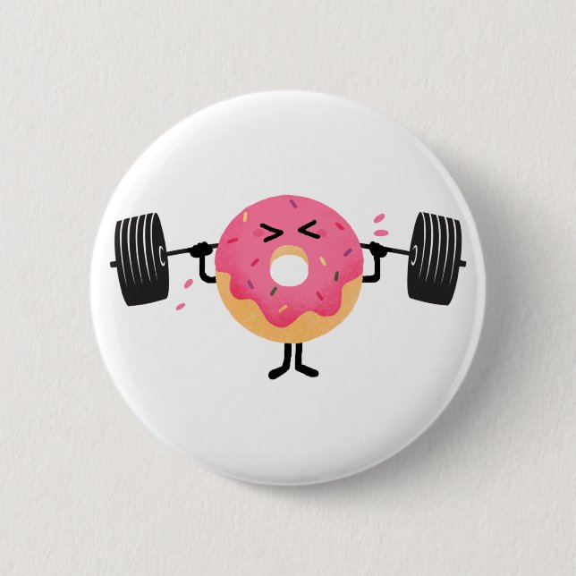 Doughnut fitness 6 cm round badge (Front)