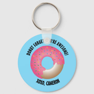 Doughnut Forget You're Awesome XOXO Personalised Key Ring