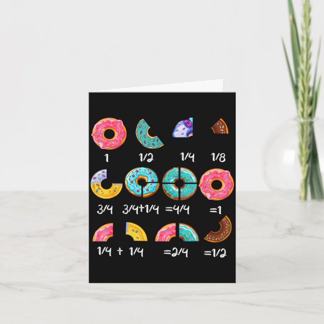 Doughnut fraction math teacher back to school funn card (Front)