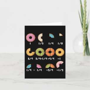 Doughnut Fraction Math Teachers Back To School Edu Card