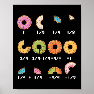 Doughnut Fraction Math Teachers Back To School Edu Poster