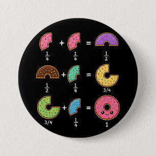 Doughnut Fractions Learning Math Humour 7.5 Cm Round Badge