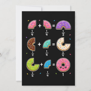 Doughnut Fractions Learning Math Humour Invitation