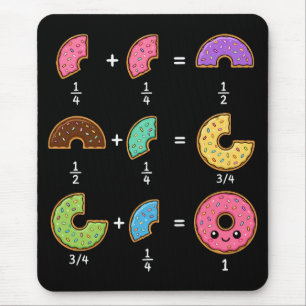 Doughnut Fractions Learning Math Humour Mouse Pad