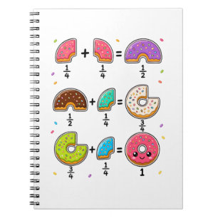Doughnut Fractions Learning Math Humour Notebook
