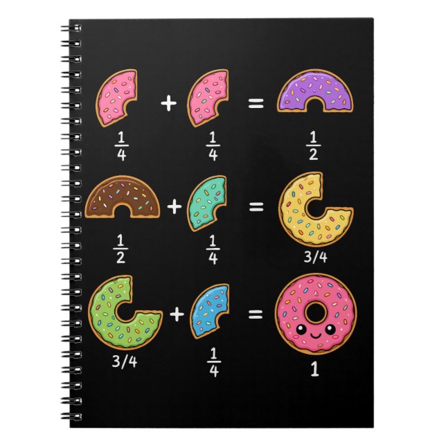 Doughnut Fractions Learning Math Humour Notebook (Front)