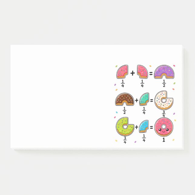 Doughnut Fractions Learning Math Humour Post-it Notes (Front)