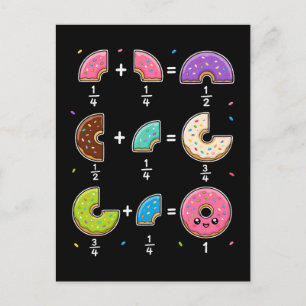 Doughnut Fractions Learning Math Humour Postcard