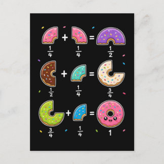 Doughnut Fractions Learning Math Humour Postcard