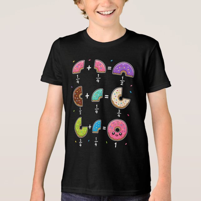 Doughnut Fractions Learning Math Humour Tri-Blend Shirt (Front)