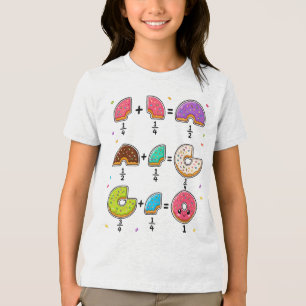 Doughnut Fractions Learning Math Humour Tri-Blend Shirt