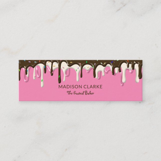 Doughnut Frosting Sprinkles Baker Bakery Mini Business Card (Front)