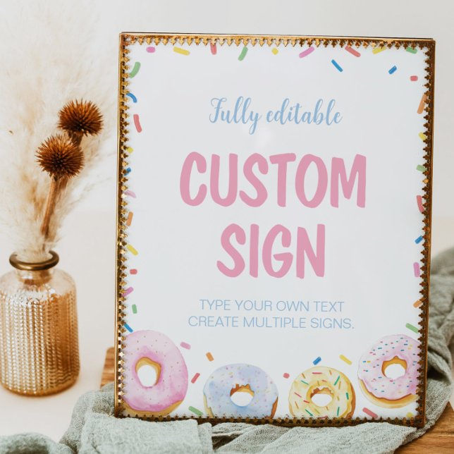 Doughnut Girl Birthday Party Table Sign (Creator Uploaded)
