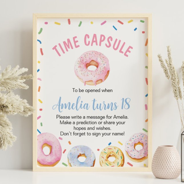 Doughnut Girl Birthday Time Capsule Sign (Creator Uploaded)