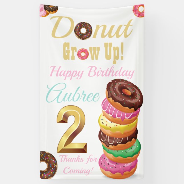 Doughnut Grow Up Banner (Vertical)