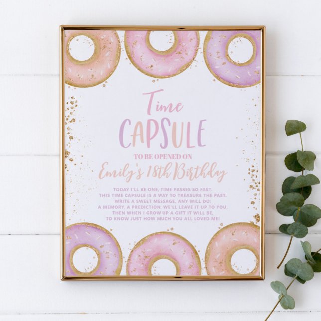 Doughnut Grow Up Birthday Time Capsule Poster Pink (Creator Uploaded)