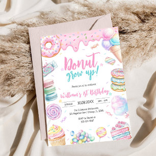 Doughnut Grow Up Doughnut Birthday Party Invitatio Invitation