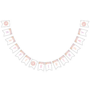 Doughnut Grow Up Happy Birthday Party Bunting Bann