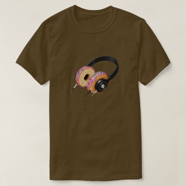 Doughnut Headphones T-Shirt | Funny DJ Music Tee (Design Front)
