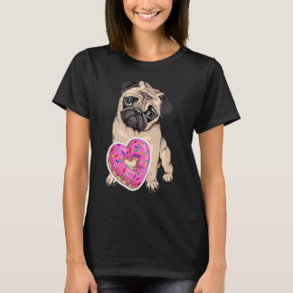 Doughnut Heart Pug Pug Mum Pug Bulldog Dog T-Shirt